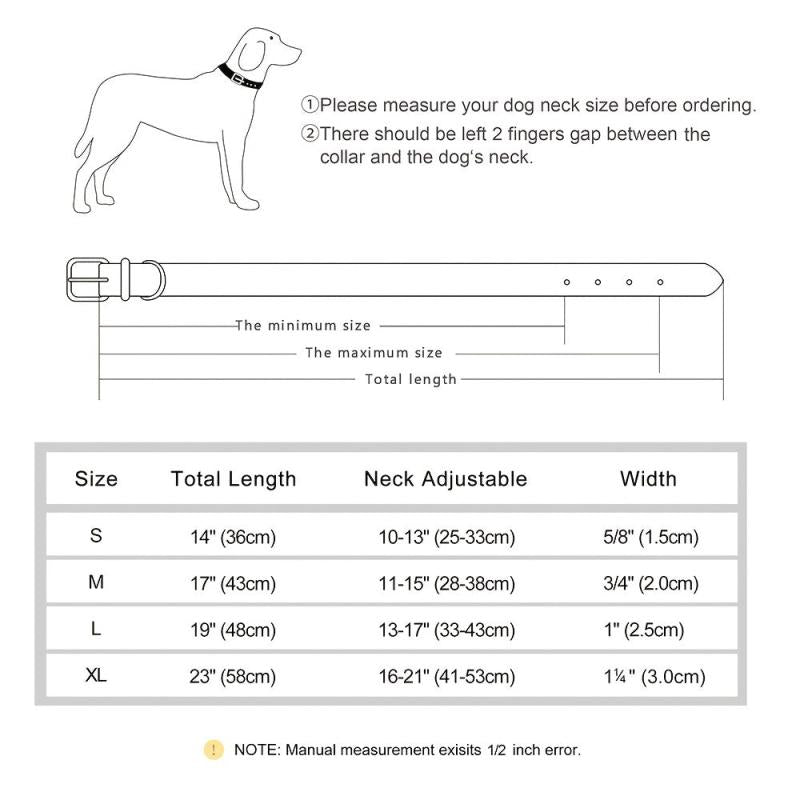 Soft Padded PU Leather Dog Collar Heavy Duty Small Medium Large Dog Collar