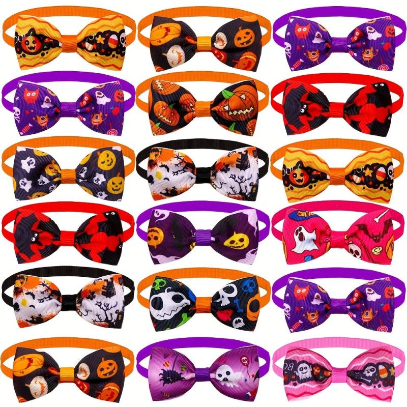 10pcs Dog Bow Ties Adjustable Cat Bow Ties Collar Holiday Decoration