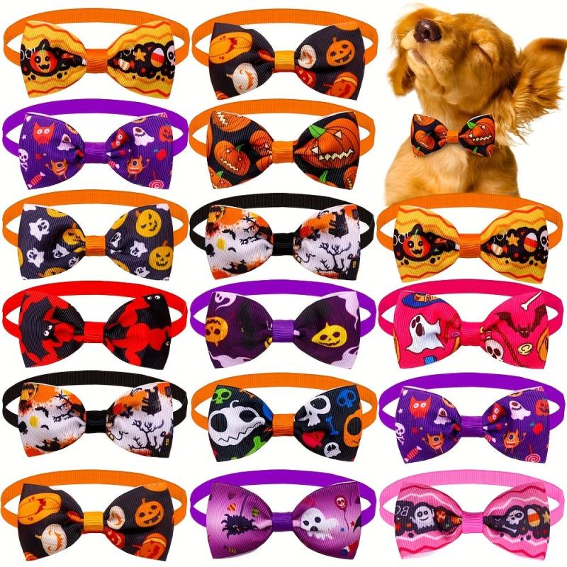 10pcs Dog Bow Ties Adjustable Cat Bow Ties Collar Holiday Decoration