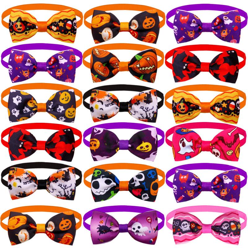 10pcs Dog Bow Ties Adjustable Cat Bow Ties Collar Holiday Decoration