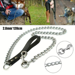 Metal Dog Leash with Padded Handle for Training