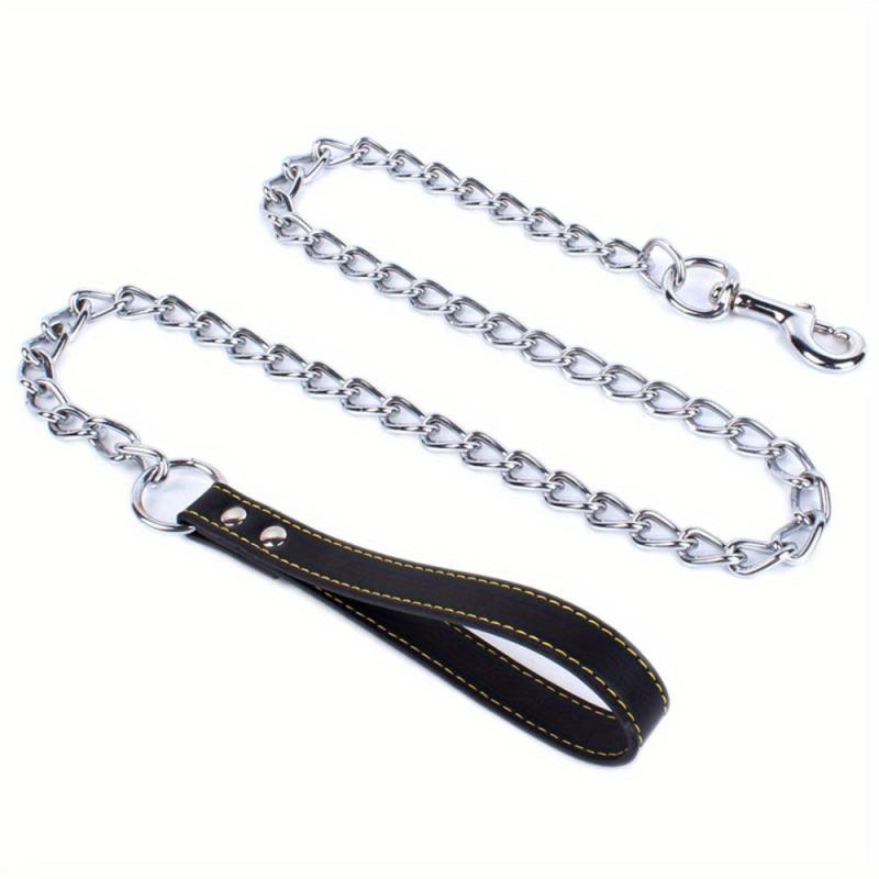 Metal Dog Leash with Padded Handle for Training