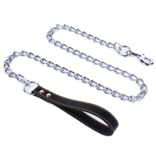 Metal Dog Leash with Padded Handle for Training