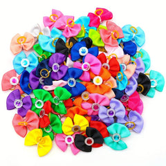 20 pcs Diamond Dog Hair Bows Stylish Pet Headwear for Grooming