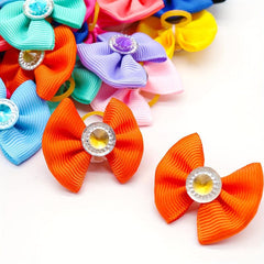 20 pcs Diamond Dog Hair Bows Stylish Pet Headwear for Grooming