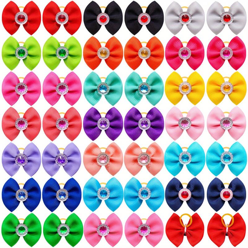 20 pcs Diamond Dog Hair Bows Stylish Pet Headwear for Grooming