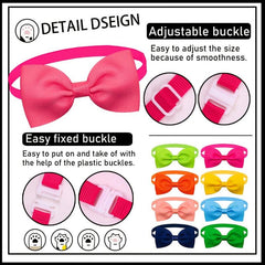 10pcs Adjustable Pet Bow Tie Collar for Small and Medium Pets
