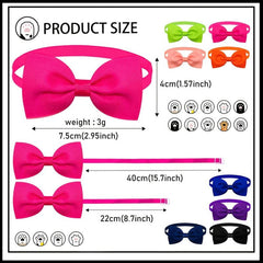 10pcs Adjustable Pet Bow Tie Collar for Small and Medium Pets