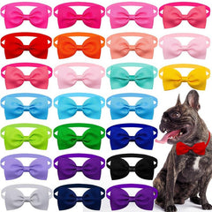 10pcs Adjustable Pet Bow Tie Collar for Small and Medium Pets