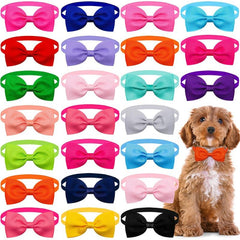 10pcs Adjustable Pet Bow Tie Collar for Small and Medium Pets