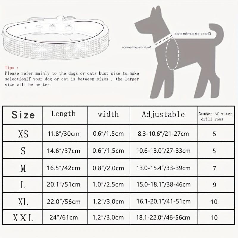 Rhinestone Dog Collar for Small Medium Large Dogs