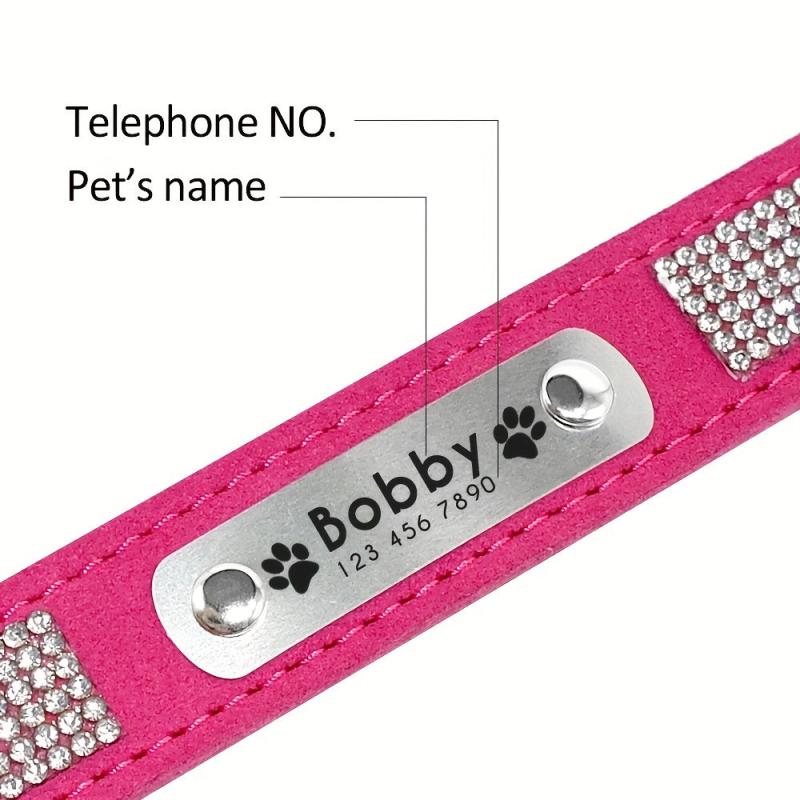 Sparkling Personalized Dog Collar with ID Tag