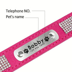 Sparkling Personalized Dog Collar with ID Tag
