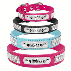 Sparkling Personalized Dog Collar with ID Tag