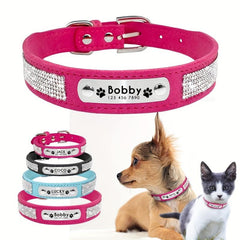 Sparkling Personalized Dog Collar with ID Tag