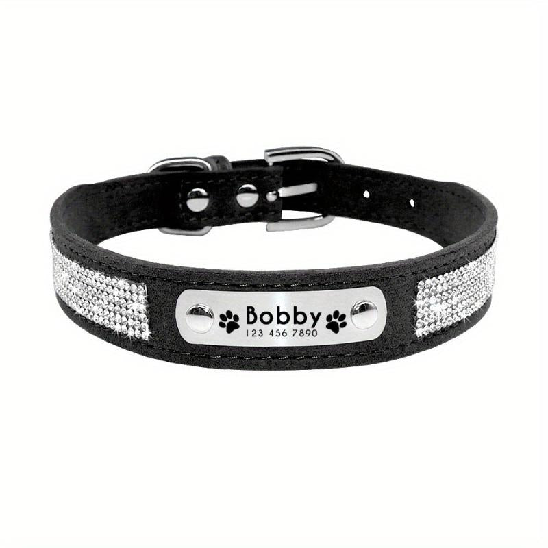 Sparkling Personalized Dog Collar with ID Tag