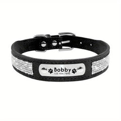 Sparkling Personalized Dog Collar with ID Tag