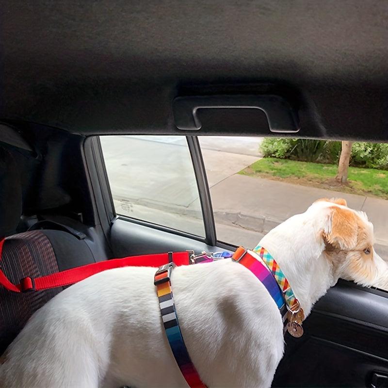 Adjustable Pet Car Seat Belt with Leash & Safety Harness