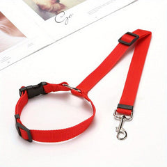 Adjustable Pet Car Seat Belt with Leash & Safety Harness