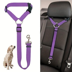 Adjustable Pet Car Seat Belt with Leash & Safety Harness