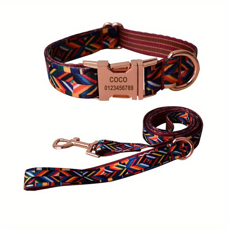 Custom Personalized Pet Dog Collar With Engraved Metal Buckle