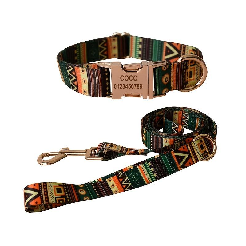 Custom Personalized Pet Dog Collar With Engraved Metal Buckle