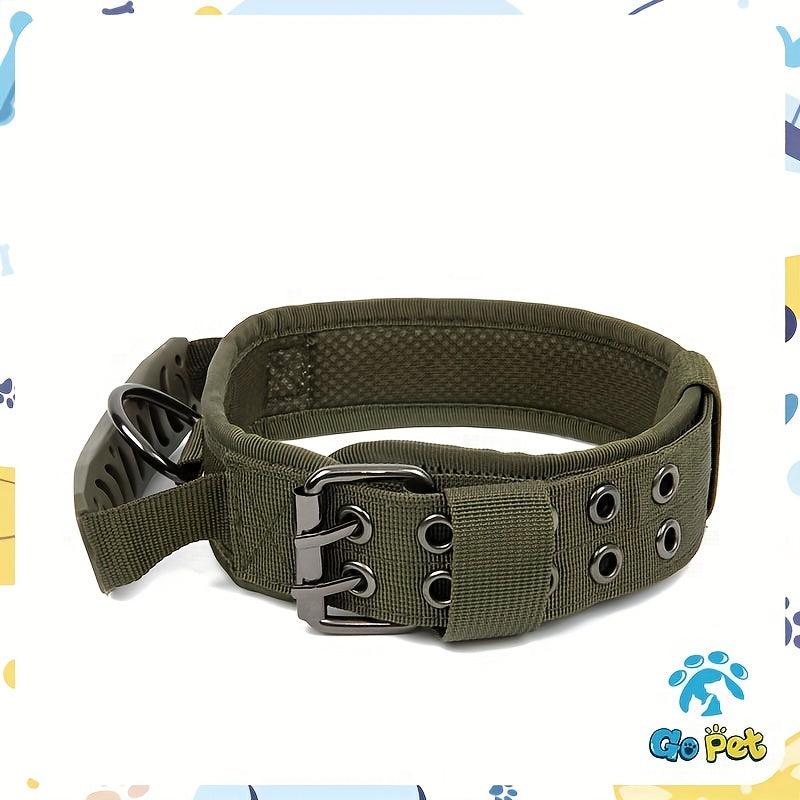 Adjustable Tactical Dog Collar Wide & Thick, Durable, Medium-Large