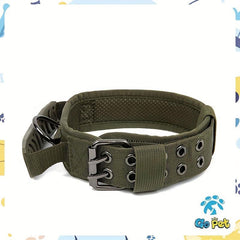 Adjustable Tactical Dog Collar Wide & Thick, Durable, Medium-Large
