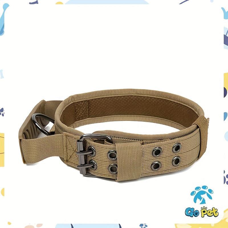 Adjustable Tactical Dog Collar Wide & Thick, Durable, Medium-Large