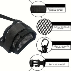 Breathable Nylon Dog Muzzle Anti Bite Pet Mouth Cover