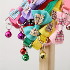 Adjustable Pet Bow Collar w/ Safety Features & Bow Tie