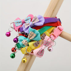 Adjustable Pet Bow Collar w/ Safety Features & Bow Tie