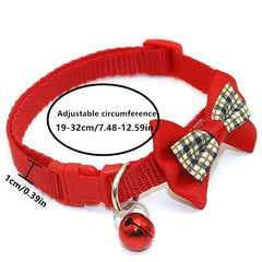 Adjustable Pet Bow Collar w/ Safety Features & Bow Tie