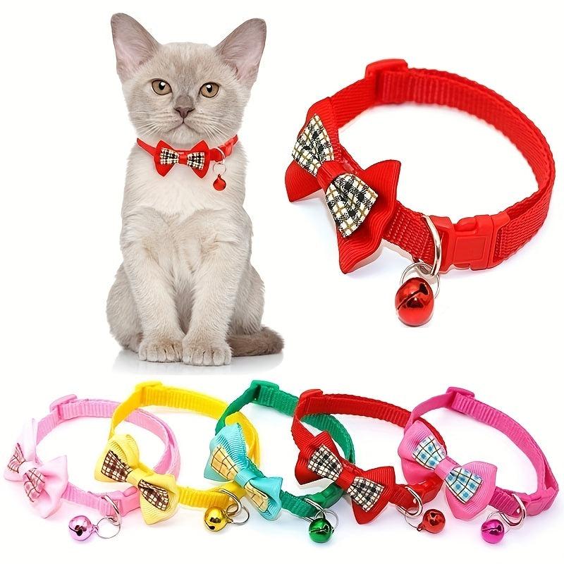 Adjustable Pet Bow Collar w/ Safety Features & Bow Tie
