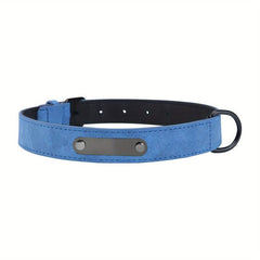 Personalized Leather Dog Collar Engraved Nameplate Small Medium Large