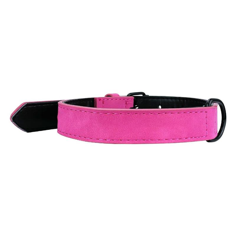 Personalized Dog Collar UV Print Dog Name Phone Number Soft Leather