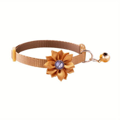 Cute Flower Necklace Collar with Bell for Small Dogs and Puppies