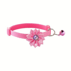 Cute Flower Necklace Collar with Bell for Small Dogs and Puppies