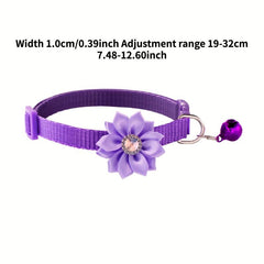 Cute Flower Necklace Collar with Bell for Small Dogs and Puppies