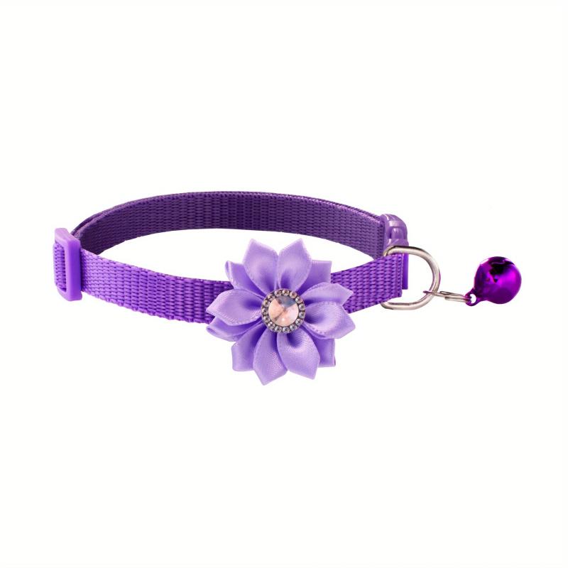 Cute Flower Necklace Collar with Bell for Small Dogs and Puppies