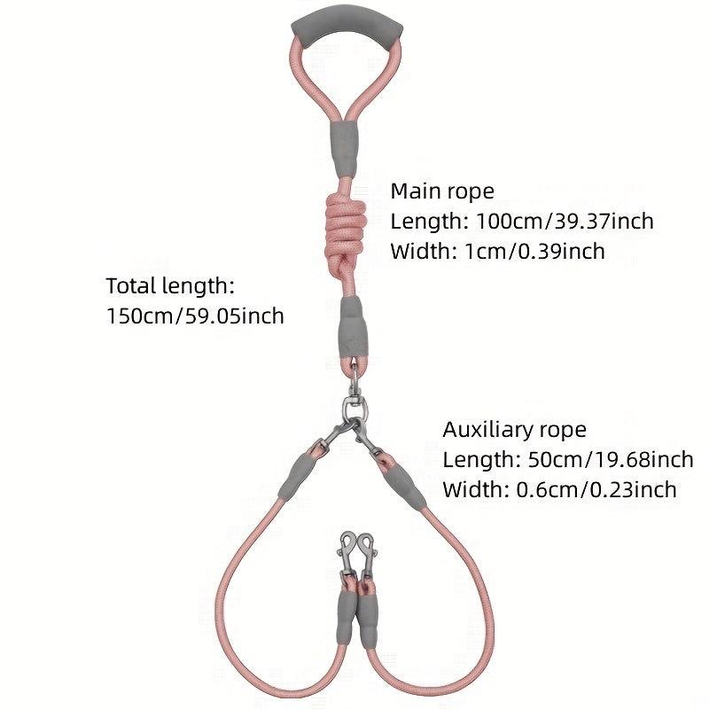 Foam Handle Dog Walking Double Head Rope Couple Pet Leash