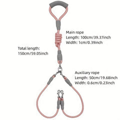 Foam Handle Dog Walking Double Head Rope Couple Pet Leash