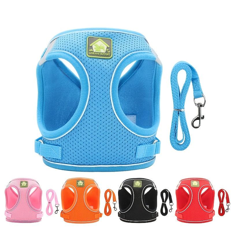 Reflective Pet Harness and Leash Set for Dogs and Cats - Breathable Mesh