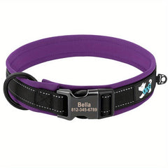 Personalized Neoprene Padded Reflective Dog Collar
