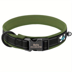 Personalized Neoprene Padded Reflective Dog Collar