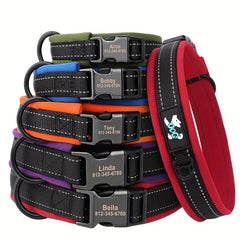 Personalized Neoprene Padded Reflective Dog Collar