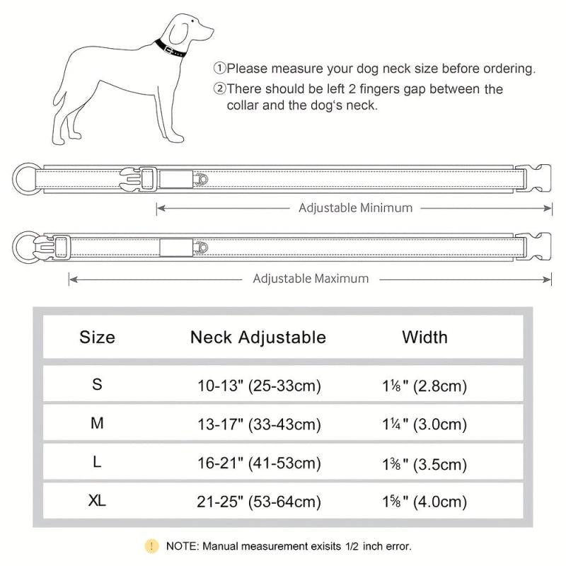 Personalized Neoprene Padded Reflective Dog Collar