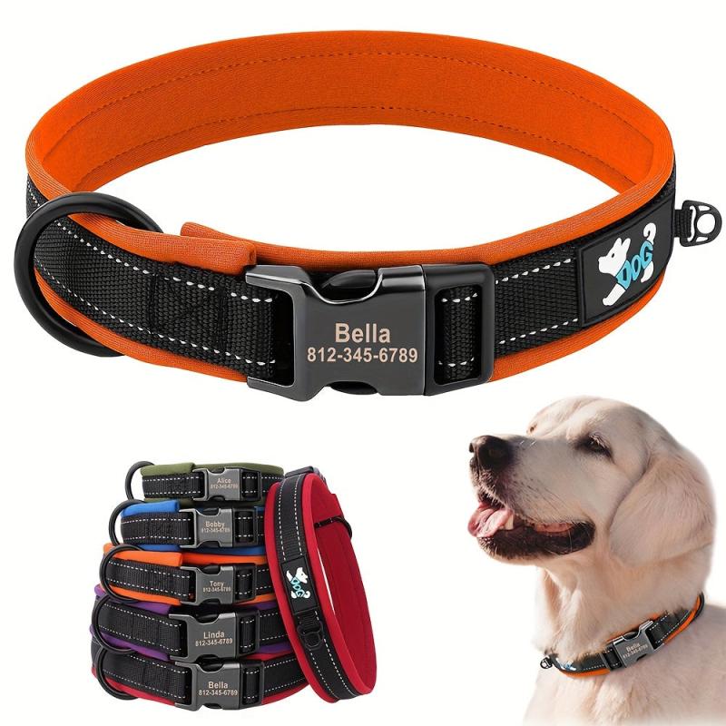 Personalized Neoprene Padded Reflective Dog Collar