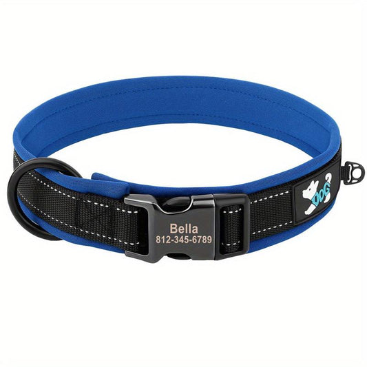 Personalized Neoprene Padded Reflective Dog Collar