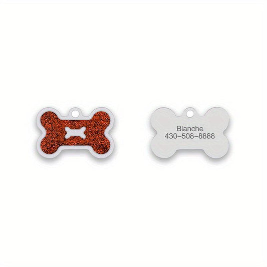 Engraved Dog ID Tags - Bone Shaped Pendant for Large, Medium, Small Dogs & Cats